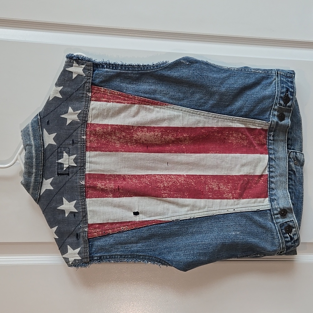 Denim & Supply Americana Distressed Denim Vest - Picture 2 of 2